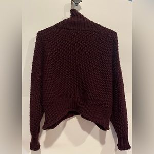 Forever 21 Mock Neck Wine Sweater